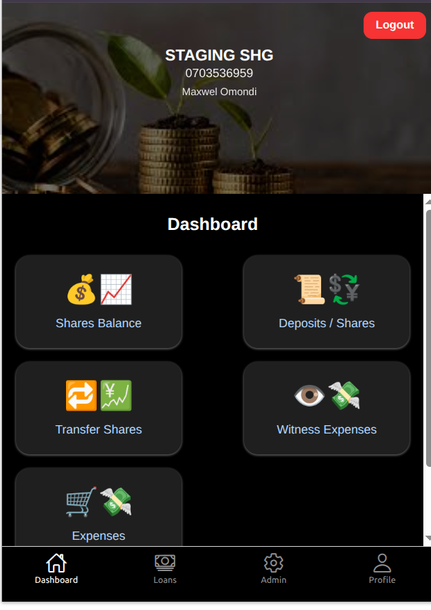 SaccoApp homepage